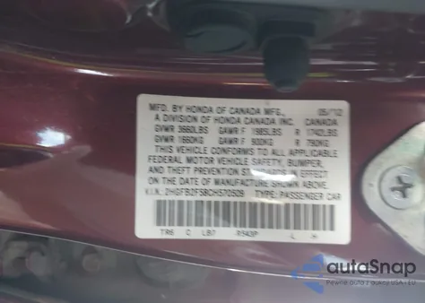 2012 Honda Civic Lx from USA, damaged, VIN 2HGFB2F58CH570509